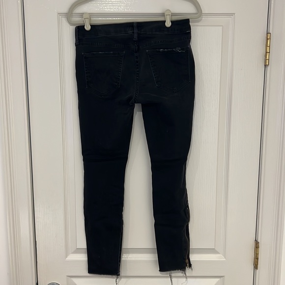 Distressed Charcoal Mother Jeans - Picture 3 of 6